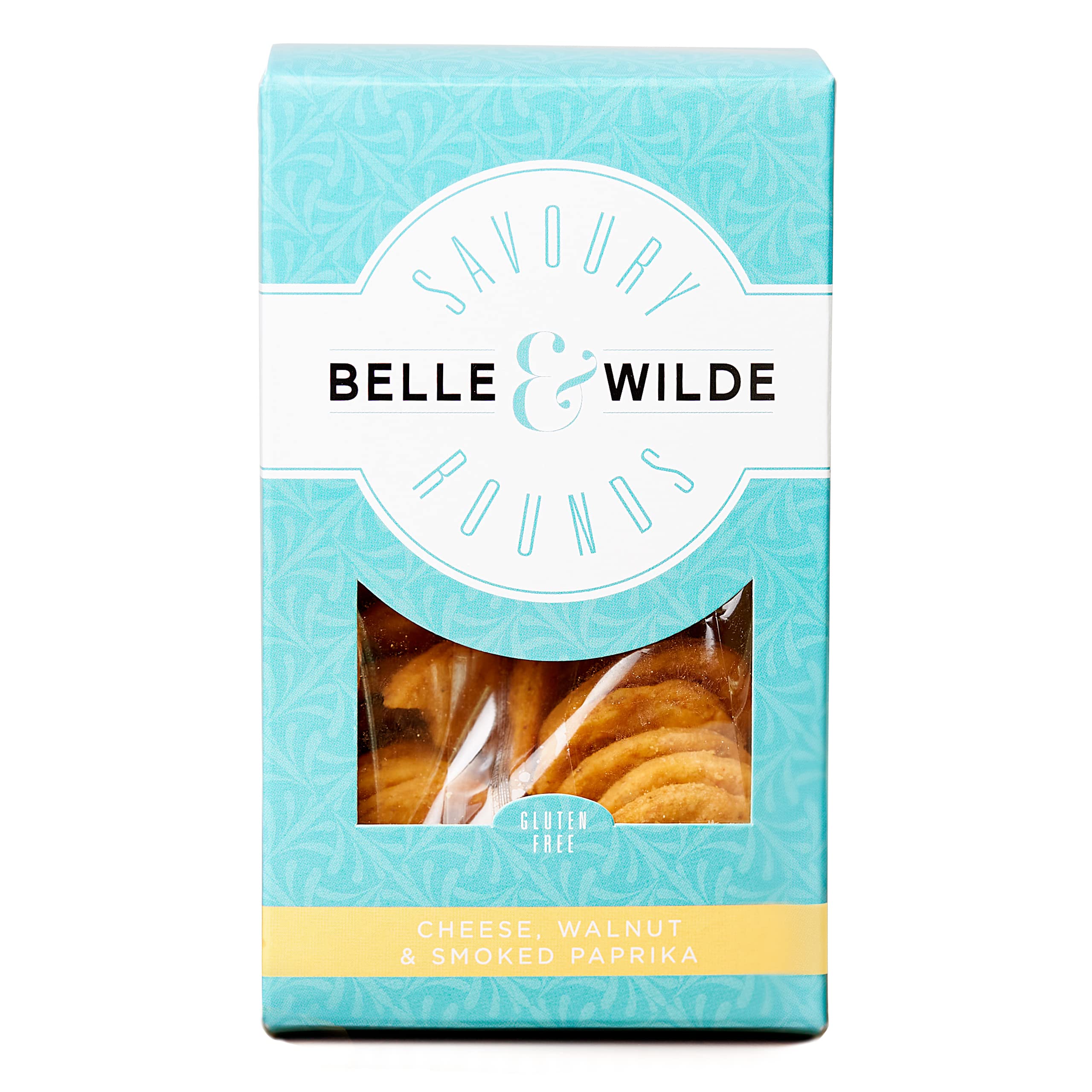 Belle & Wilde Cheese Walnut & Smoked Paprika Mini Savoury Biscuits Handcrafted No Preservatives Suitable For Vegetarians 100 Gluten Free Tasty Savoury Biscuit For Any Snacking Occasion