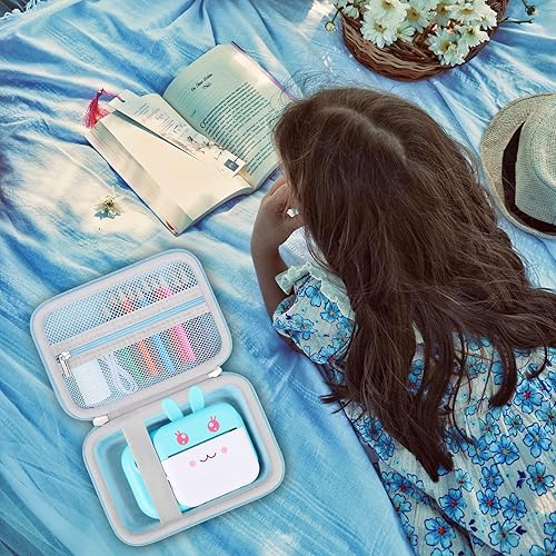 Miniatura 6 de Supmay Estuche de transporte para cámara instantánea MINIBEAR para niños, estuche de almacenamiento de viaje para cámara digital con bolsillo de