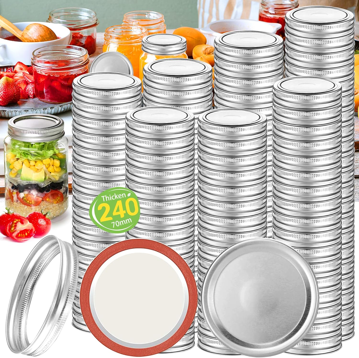 Aliggbent Canning Lids 120Pcs Regular Mouth Mason Jar Lids