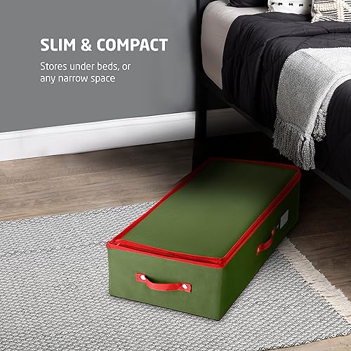 Vista 33 de ZOBER - Caja grande para guardar adornos navideños, con capacidad para 54 adornos y separadores, recipientes de tela no tejida y duraderos
