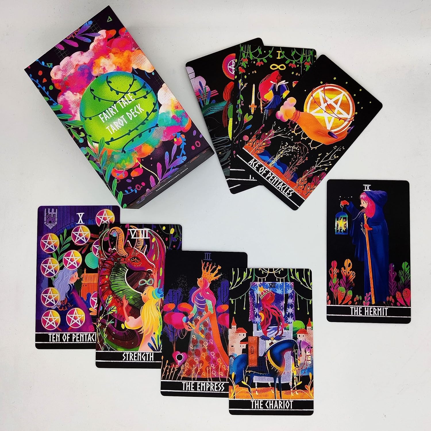 Fairy Tale Tarot Deck with Guidebook – 78-Card Set with Major & Minor Arcana, Floral Design, Ideal for Beginners - Image 4