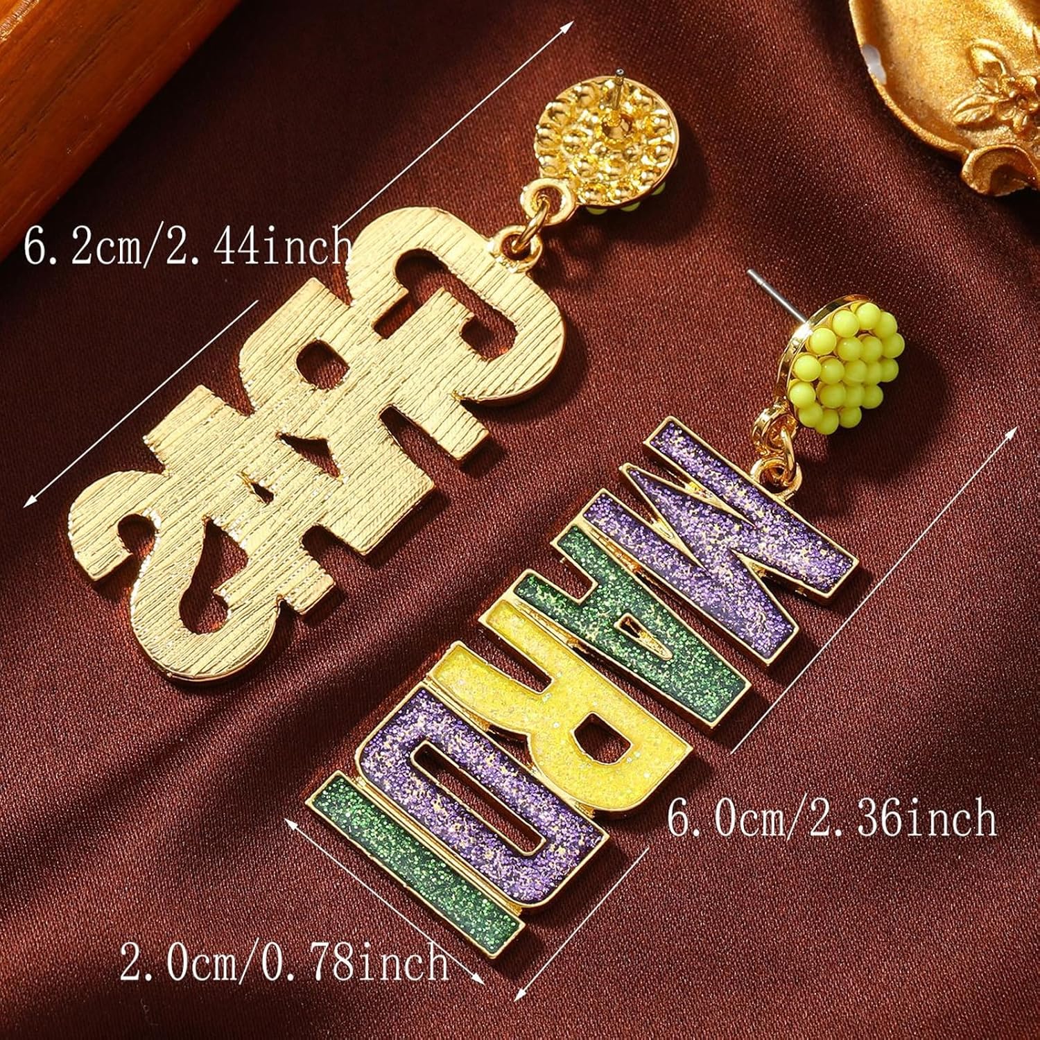 NUMJAW Mardi Gras Outfit for Women Halloween Costumes Accessories - Masquerade Mardi Gra Masks,Tassel Shawl Poncho Cloak,Earrings,long Socks - Dress up Rave Party Outfit Mardi Gras Accessories - Image 7