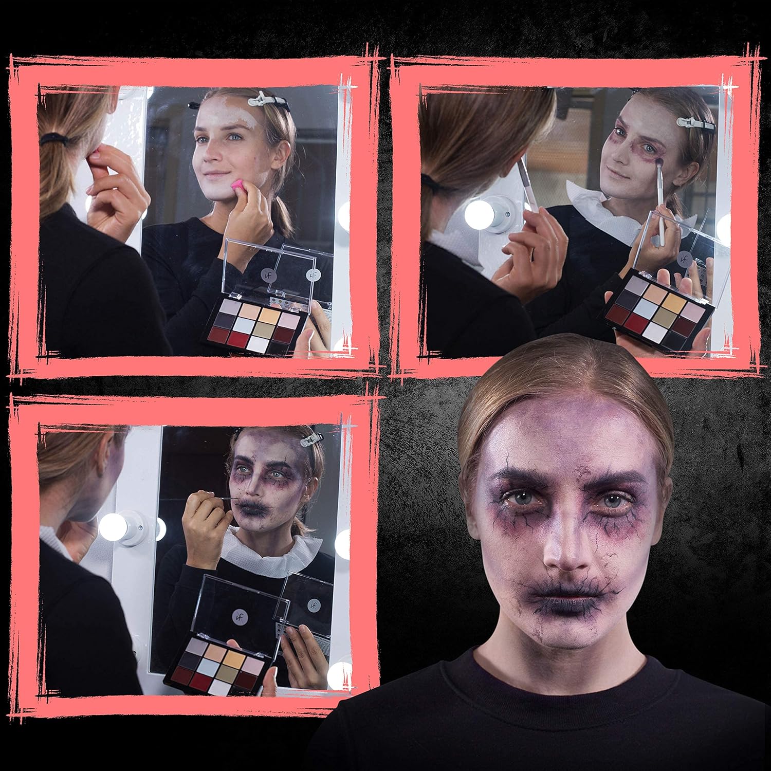 Narrative Cosmetics 12-Color Death FX Cream Palette, Professional Quick Drying Waterproof SFX Makeup for the Stage, Film, Costumes, Cosplay, Halloween - Image 8