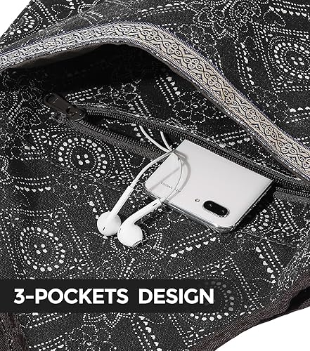 Miniatura 3 de IUGA Bolsa para esterilla de yoga con bolsillo lateral grande y bolsillo interior con cremallera, bolsa de yoga para esterilla, bolsas de yoga y