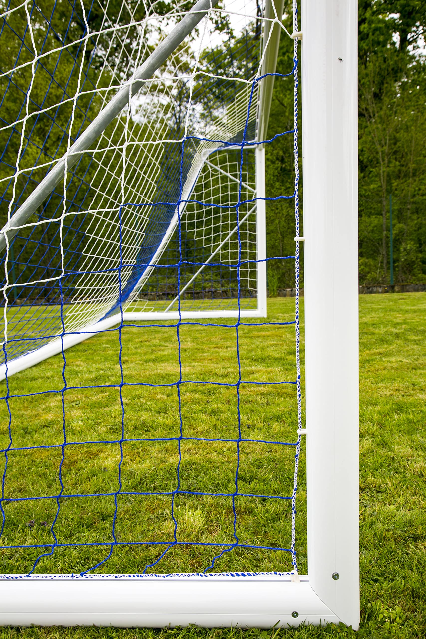 TORNETZ - Fußball - 7.32 x 2.44 x 0.8 x 2m - 3mm - Weiß oder Weiß/Blau