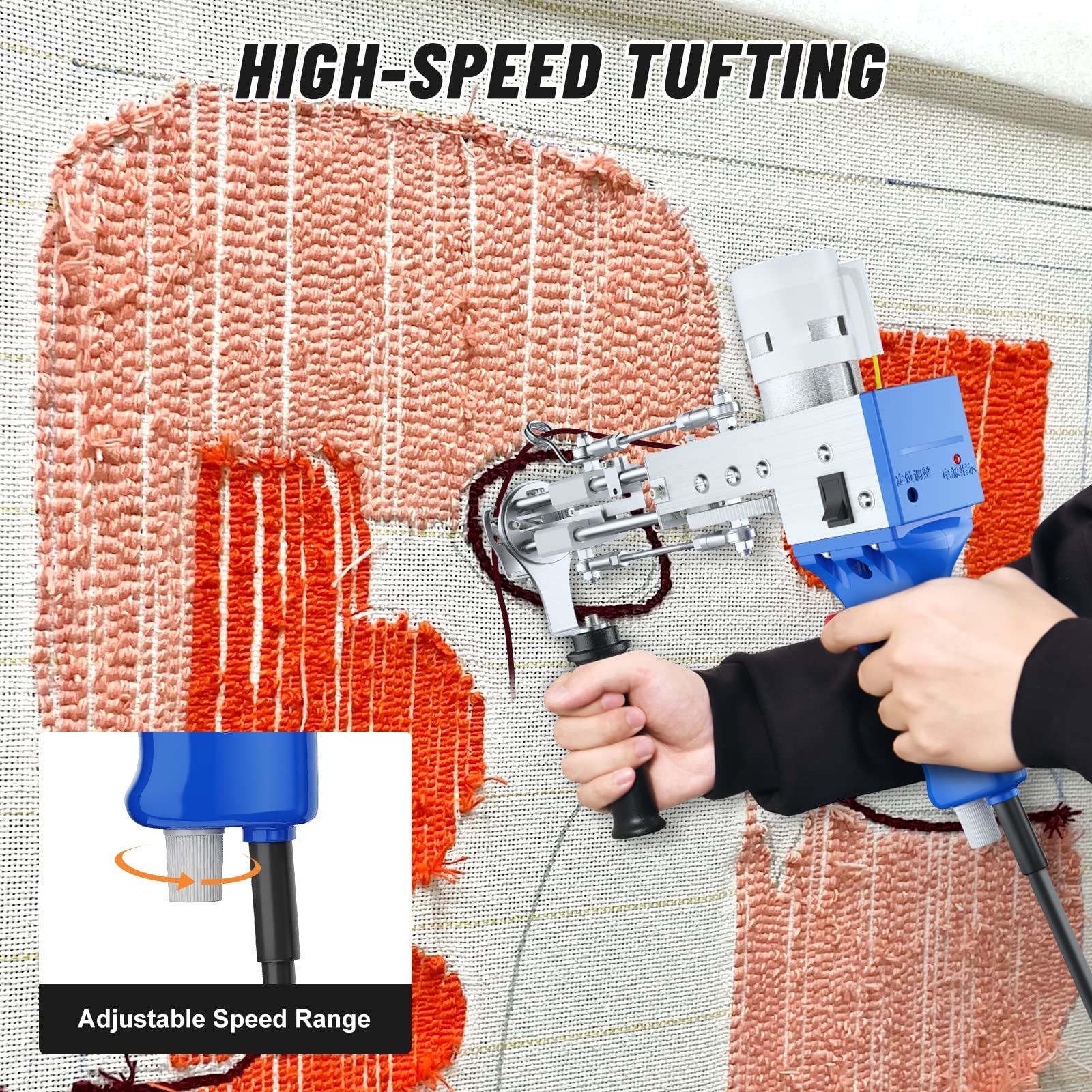 Amazon.co.jp: タフティングガン 2 in 1 カットパイルラグ刺繍機、電動