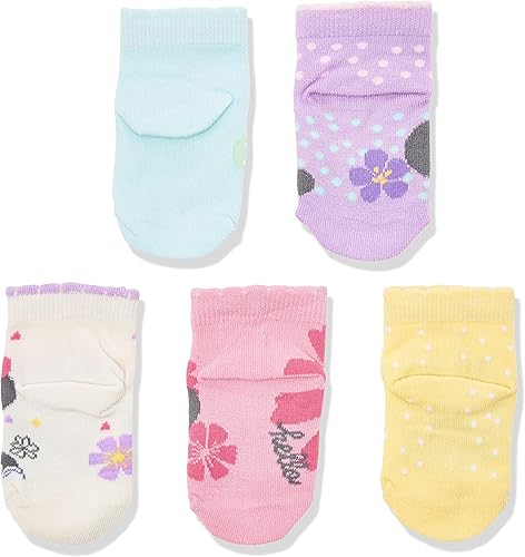 Miniatura 7 de Disney Calcetines cortos unisex Minnie Mouse para bebé paquete de 5 Assorted Neutral, Assorted Pastel, Sorbete surtido., Rosa Gris Multi, Rosa