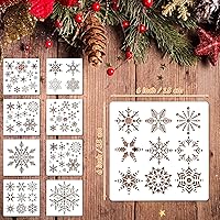 Vista 3 de 8 plantillas de copo de nieve de Navidad PET grandes plantillas de pintura de invierno reutilizables plantillas de vacaciones delicadas copos