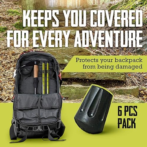 Miniatura 8 de TrailBuddy Puntas para bastones de senderismo  Paquete de 6 puntas de goma de repuesto para la mayoría de bastones de senderismo y senderismo con