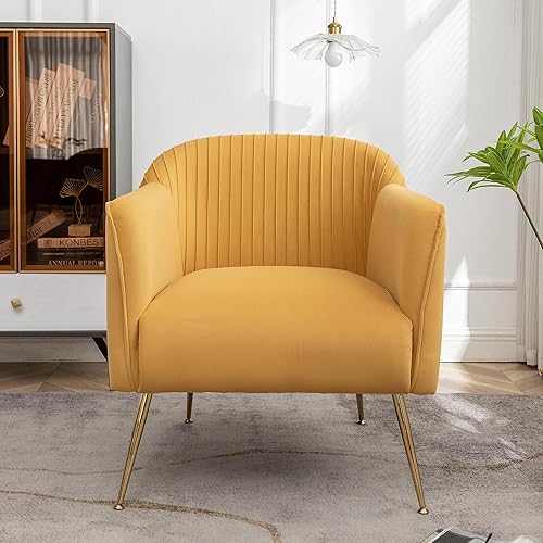 Miniatura 6 de Container Furniture Direct Sillas decorativas de terciopelo contemporáneas para sala de estar, dormitorio y entrada, sillón moderno con elegantes