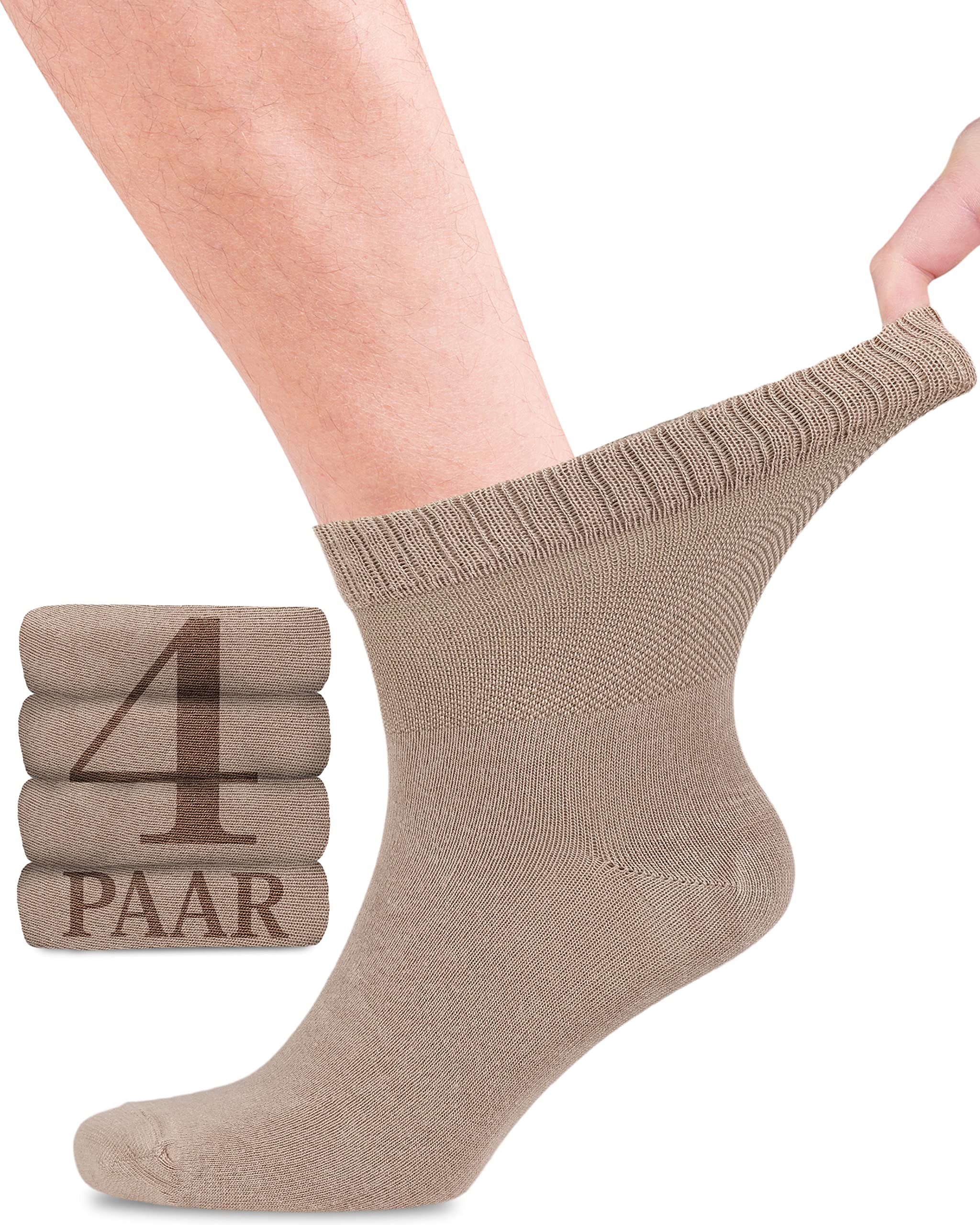 Fiera Besa Diabetikersocken für Herren mit Komfortbund ohne Gummibund, Knöchelhoch, Diabetiker Socken ohne Gummi & ohne Naht