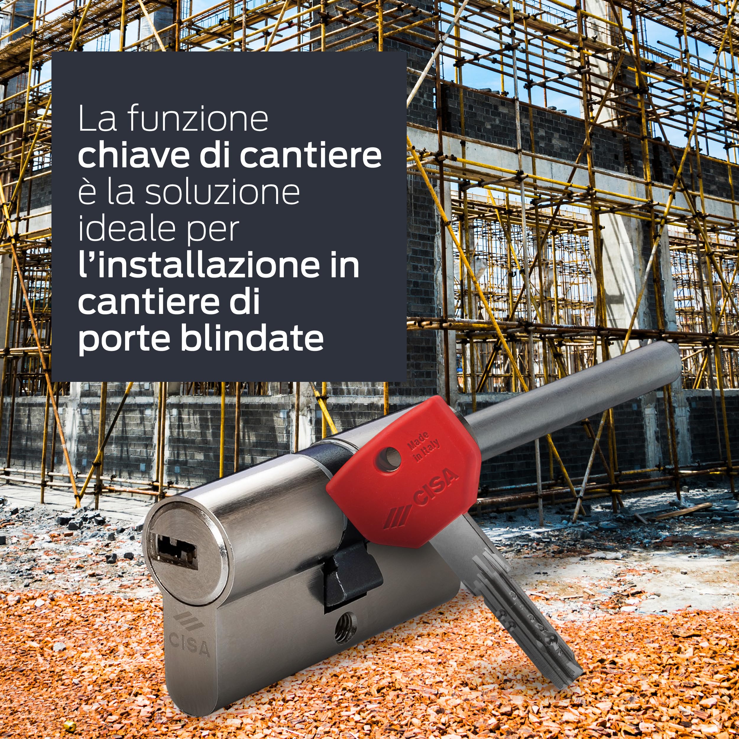 CISA - Cilindro Europeo CISA AsixP8 PRO 10Q31707012SD - Cilindro 30/30 con 5 Chiavi per Serratura Porta Blindata - Protezione Contro Tentativi di Effrazione