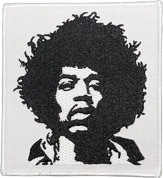 Rock & Roll Jimi Embroidered Patch - 4 X 4 with Iron on Backing - Hippy - Woodstock - Rock and Roll - Guitar Rock - Classic Rock