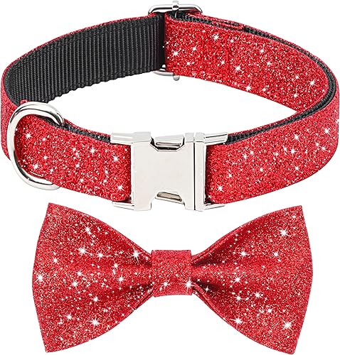 Miniatura 6 de Collar para perro con lazo, collar de perro con lazo para cachorros, perros pequeños y medianos, caminar a diario o fiestas de vacaciones (rosa