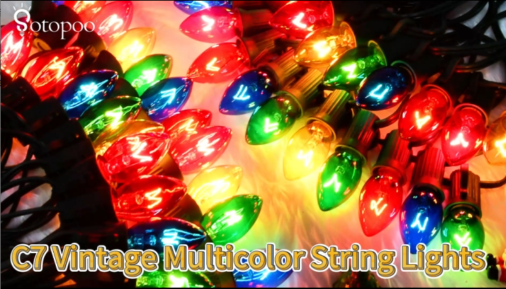 50-Count C7 Solid Multicolor Frosted Opaque Christmas Bulbs – Indoor/Outdoor Incandescent Lights - View #2