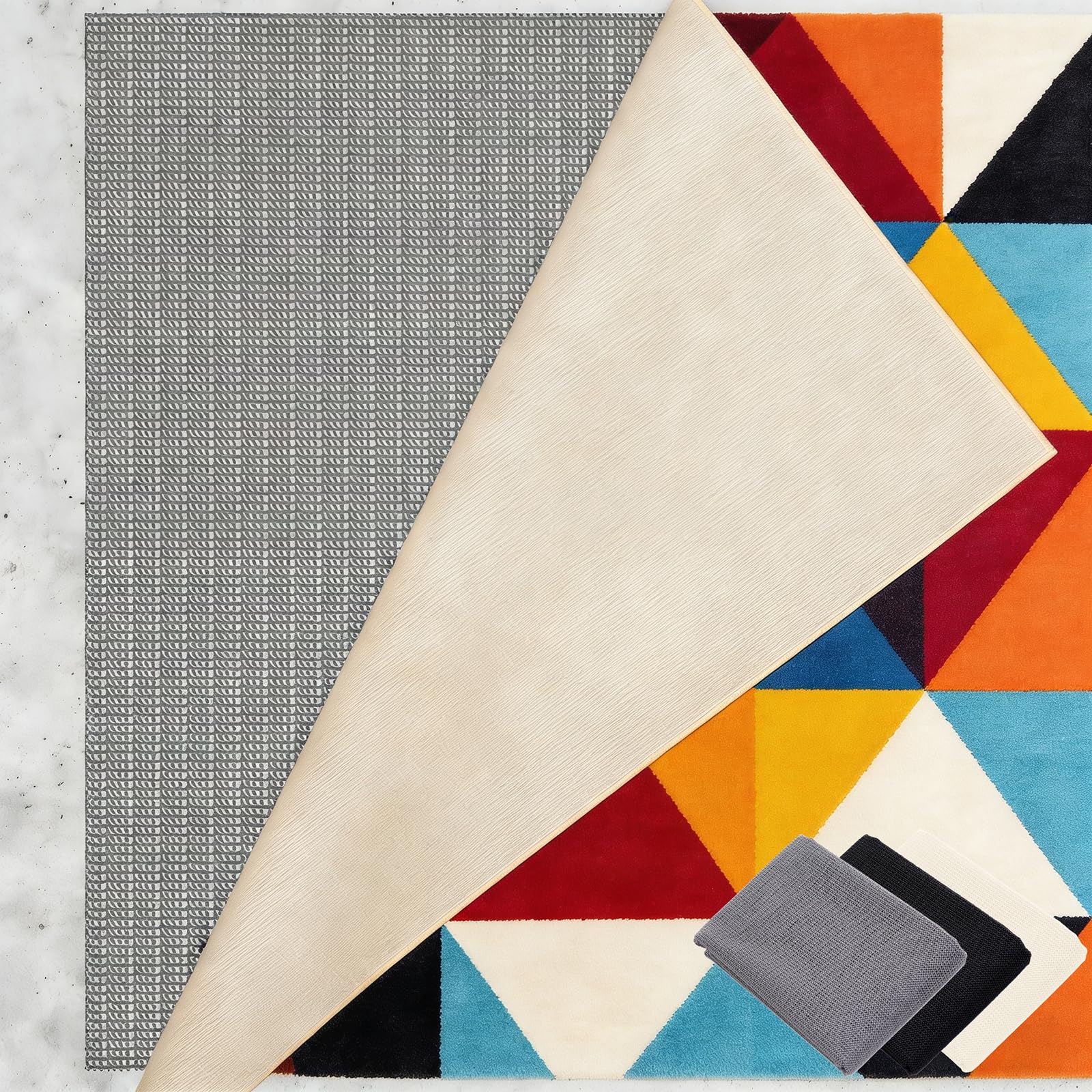 Tappeto Antiscivolo 240 x 290 cm Riutilizzabile, Inodore, Tagliabile, Lavabile e Personalizzabile Nelle Dimensioni, Rete Tappetino Antiscivolo per Tappeti Perr Moquette, grigio marrone