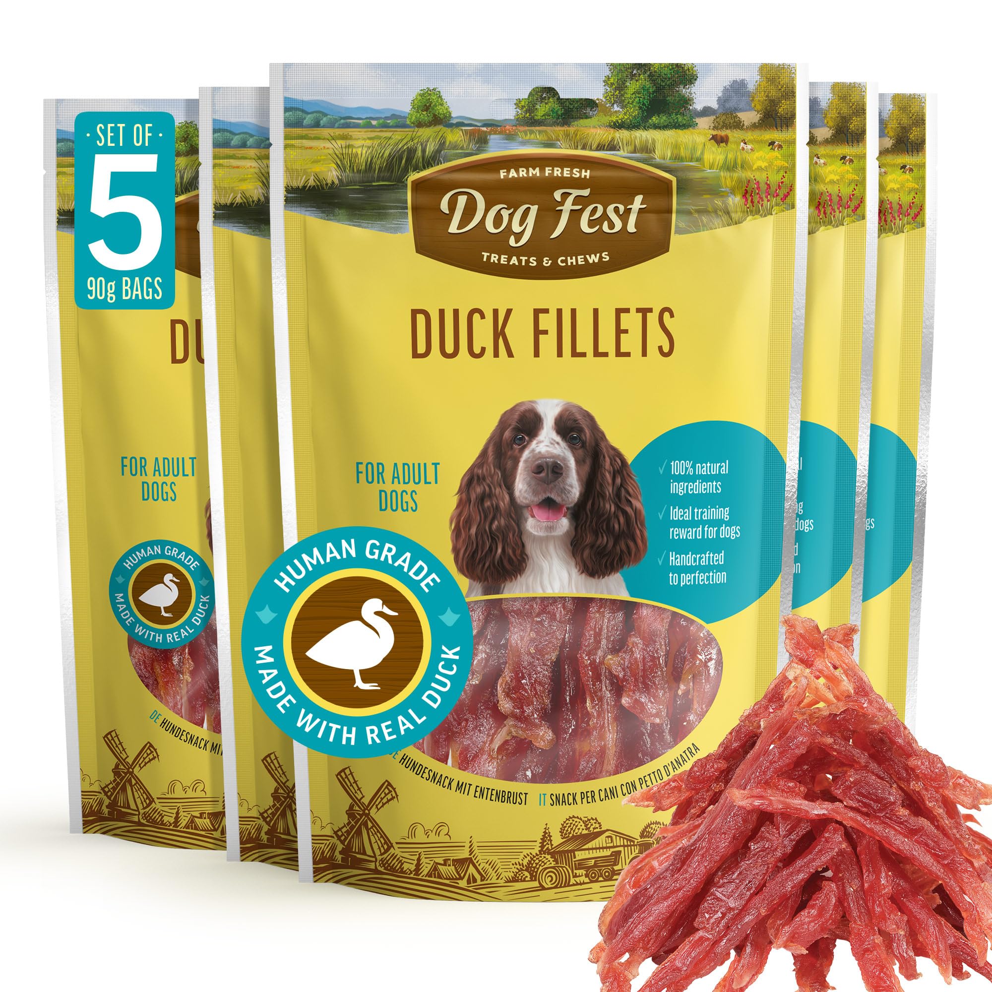 Dog Fest Premium Duck Fillets, High Meat Content Natural Dog Treats for Medium & Large Dogs