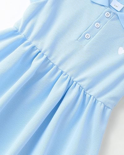 Little Toddler Girl Sporty Dress Summer Clothes Ruffle Sleeveless Kids Dresses Sport Causal Beach Sundress Girl Outfits(Blue,5-6 Years)