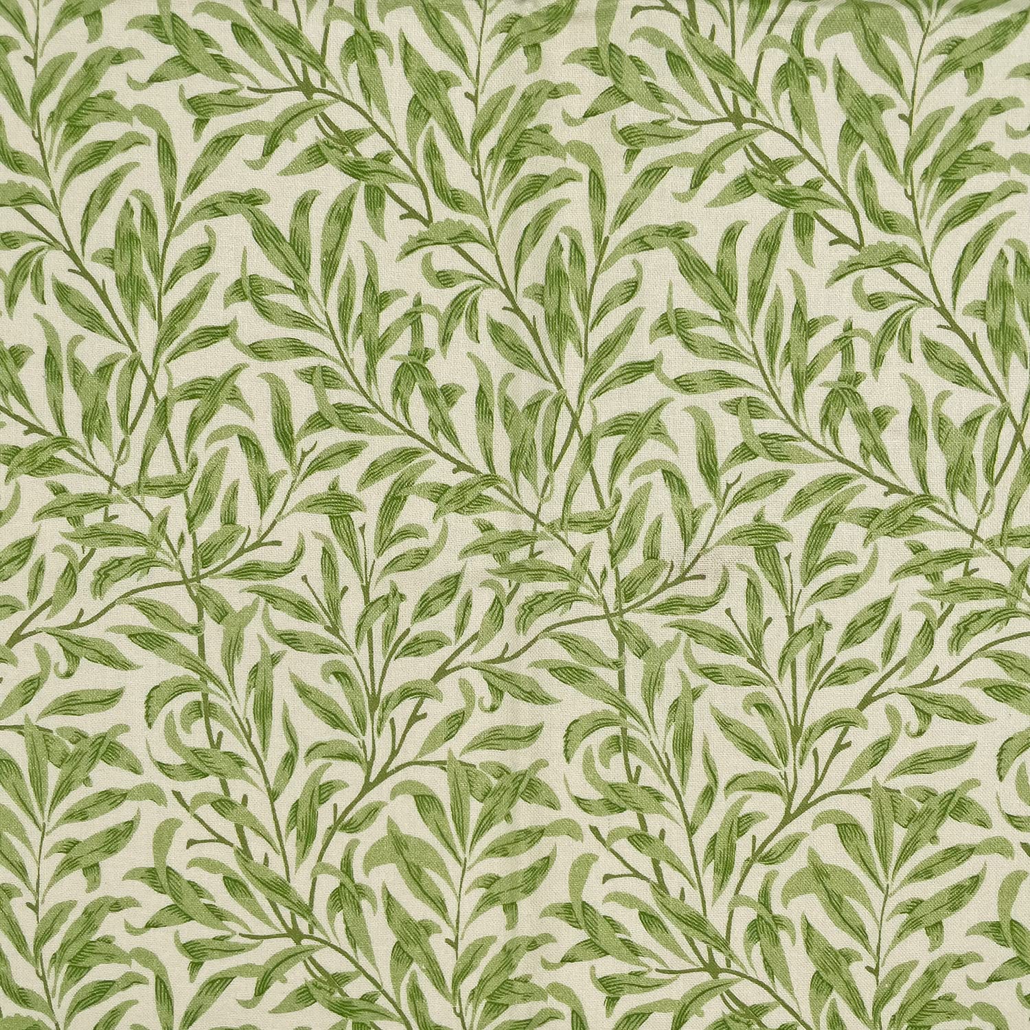 Glamour Secrets Green Cotton Fabric - William Morris Willow Bough Sage Floral Craft Fabric Material Metre