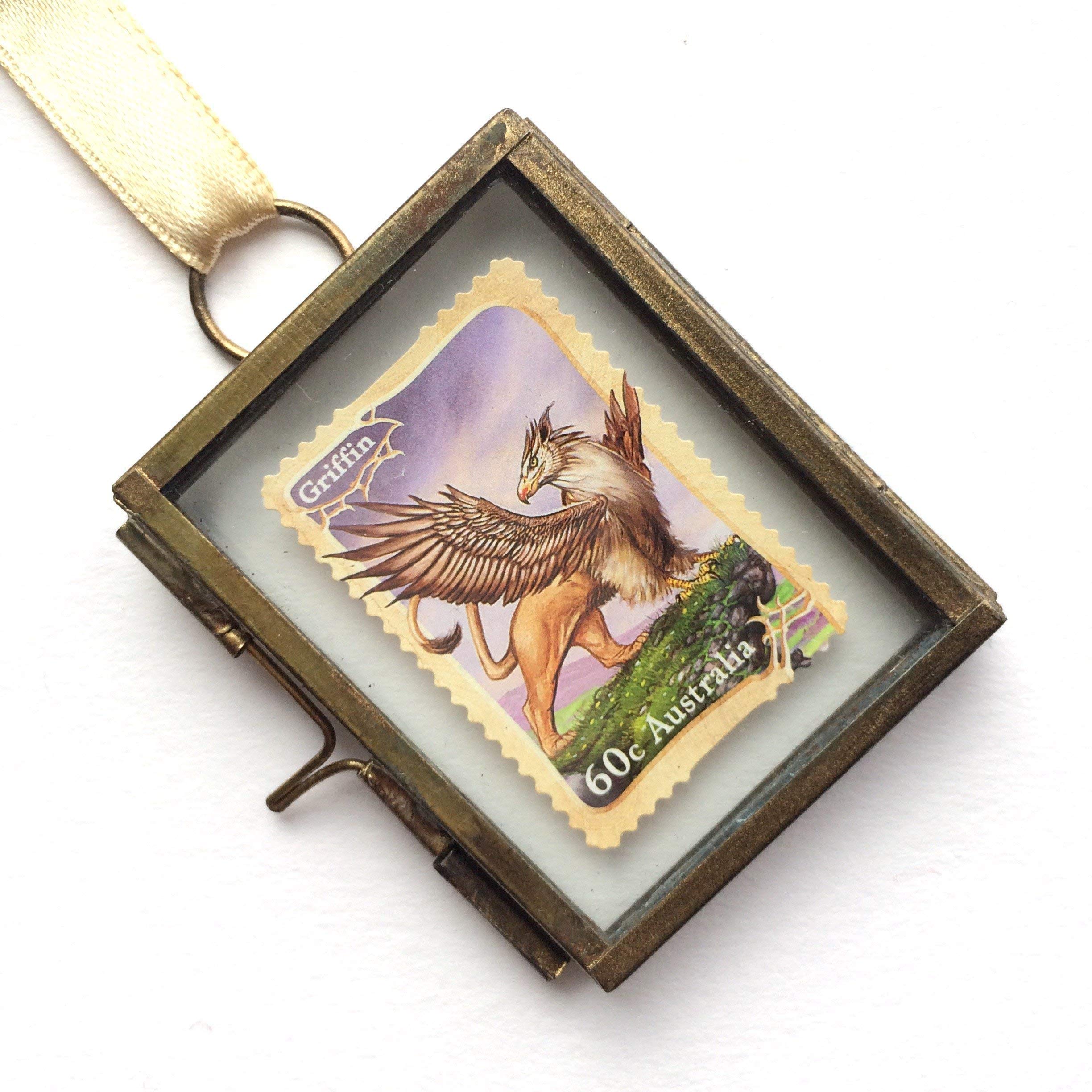Griffin Framed Postage Stamp Gift Ornament