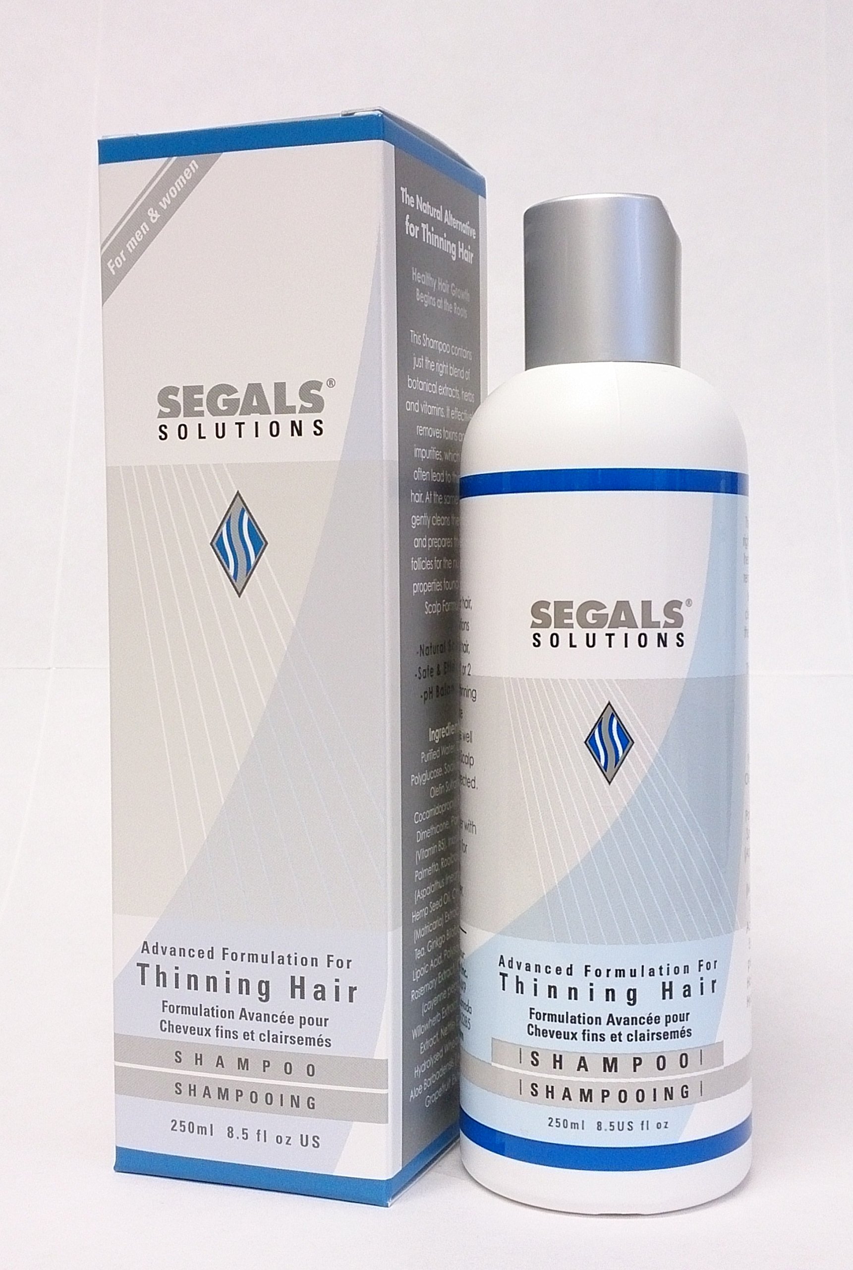 HerbalGlow Segals Advanced Thinning Hair Shampoo (250) X 3 PCS. GMP CERTIFIED NATURAL SHAMPOO FOR HAIR LOSS, THINNING HAIR (ALOPECIA) & FOR THICK HAIR.