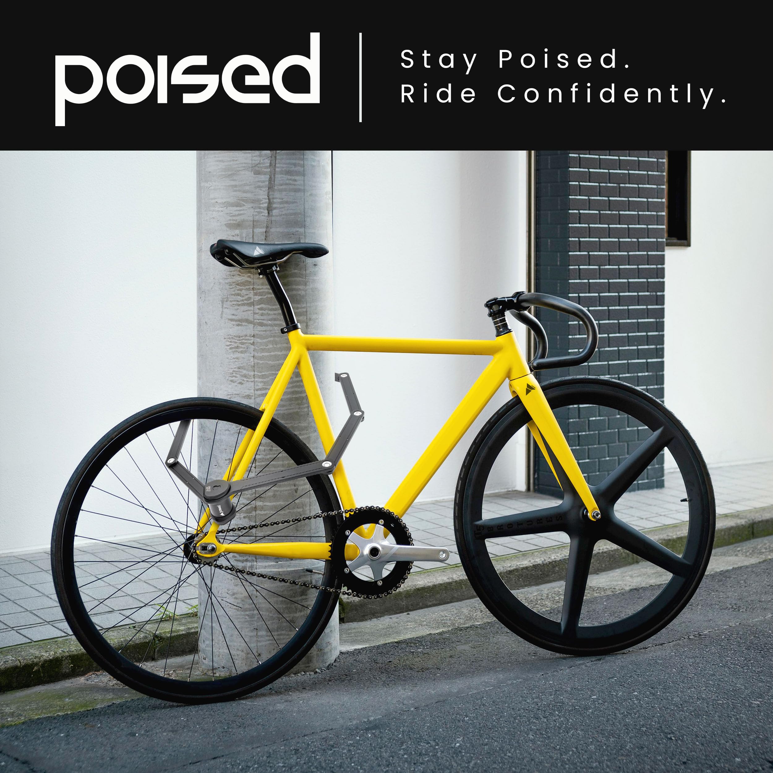 Poised Antivol Pliable pour Vélo 120 cm avec Certification ART 2 & Support – Antivol de Vélo de Haute Sécurité en Acier Trempé, Antivol pour E-Bike & Vélo