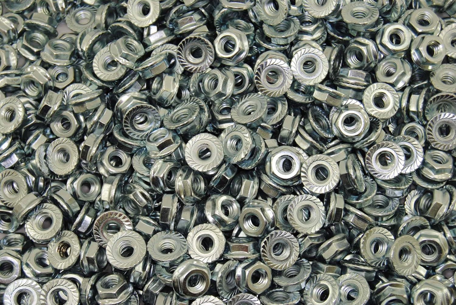 (800) Serrated Flange 1/4-20 Hex Lock Nuts - Zinc Plated
