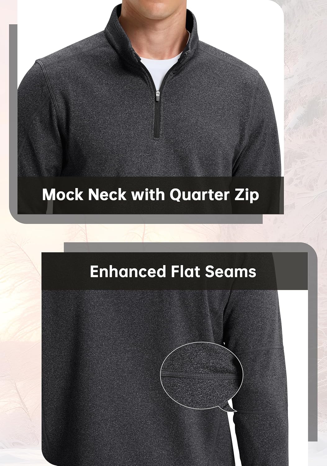 G Gradual Quarter Zip Pullover for Men Fleece Lined Sweatshirt Long Sleeve Winter Golf Shirt Mock Neck Polo Running Sweater - Image 4