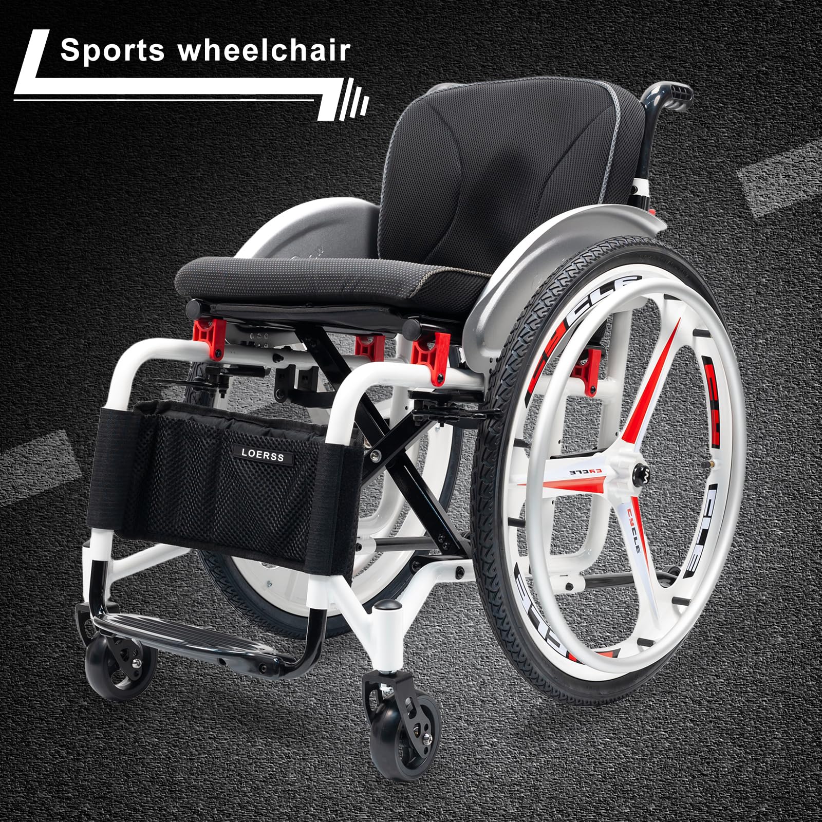 Sport -rollstuhl, Faltbarer Selbstgerechter Rollstuhl, Außen -gelände -rollstuhl, Aluminiumrahmen -rollstuhl, Leichtes Falten, Bequem Und Robust, Mit Schnellveröffentlichungen 24 -zoll -räder(40cm/15.