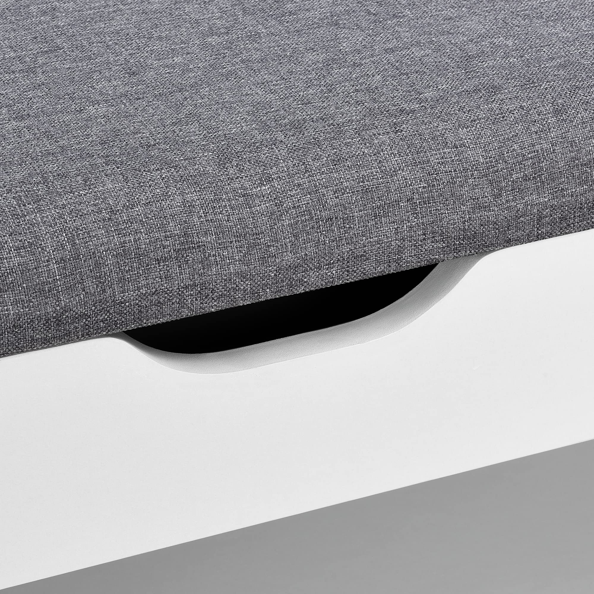 [en.casa] Panchina Portascarpe con Seduta Imbottita a Ribalta e Contenitore Interno Panca Scarpiera Salvaspazio con Scomparti Aperti per Ingresso 46x60x30 cm Bianco/Grigio
