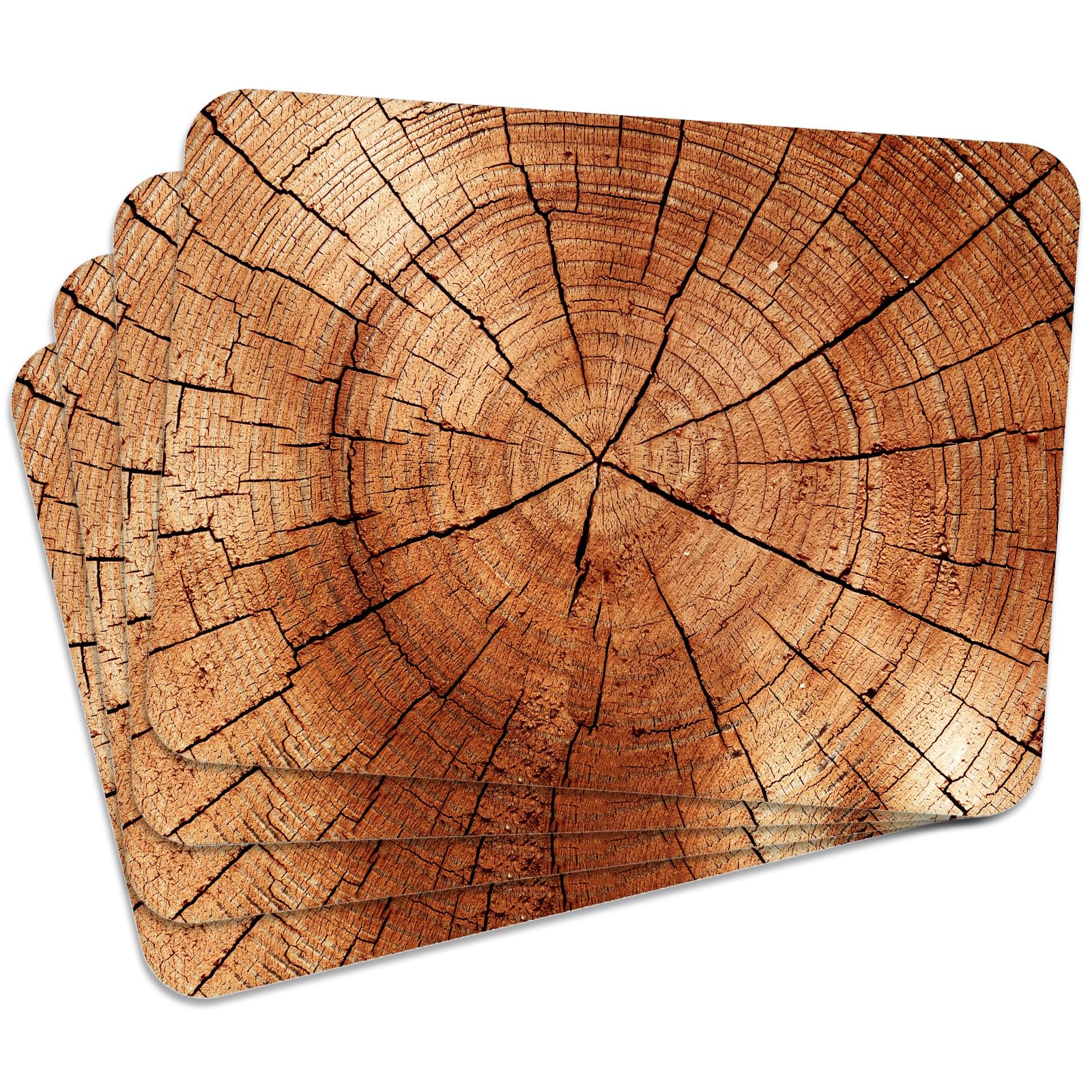 Mg Design Set of 4 Cork Placemats – Wood 2 – 12 x 16 in (30 x 40 cm) – Heat Resistant and Eco-Friendly Dining Table Mats