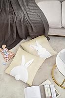 Vista 4 de Paquete de 2 fundas de almohada de primavera y Pascua de 18 x 18 pulgadas, fundas de almohada bordadas en 3D, fundas de almohada decorativas