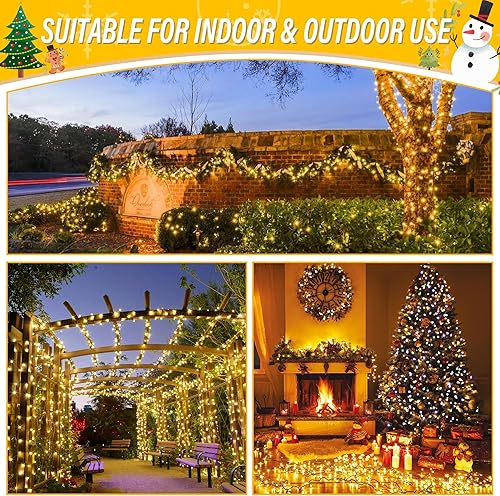 Miniatura 6 de weillsnow 1000 luces LED de Navidad de 328 pies, 8 modos de iluminación con control remoto y temporizador, luces de árbol de Navidad, impermeables