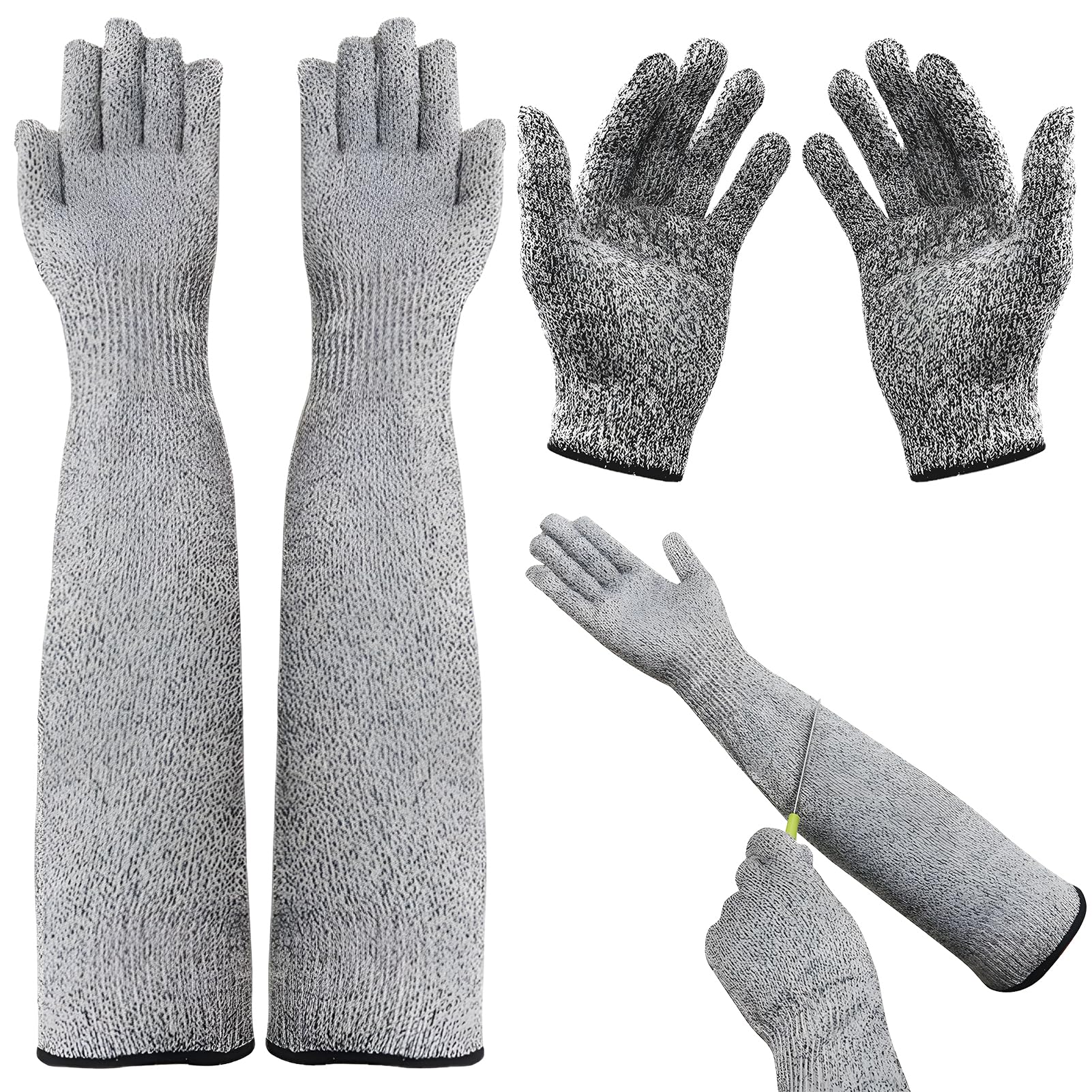 Jyeennar 2 Pairs Garden Gloves for Women & Men,Cut Resistant Gardening Glove with Long Sleeve, Long Gardening Gloves for Work Kitchen Heavy Duty for Lady