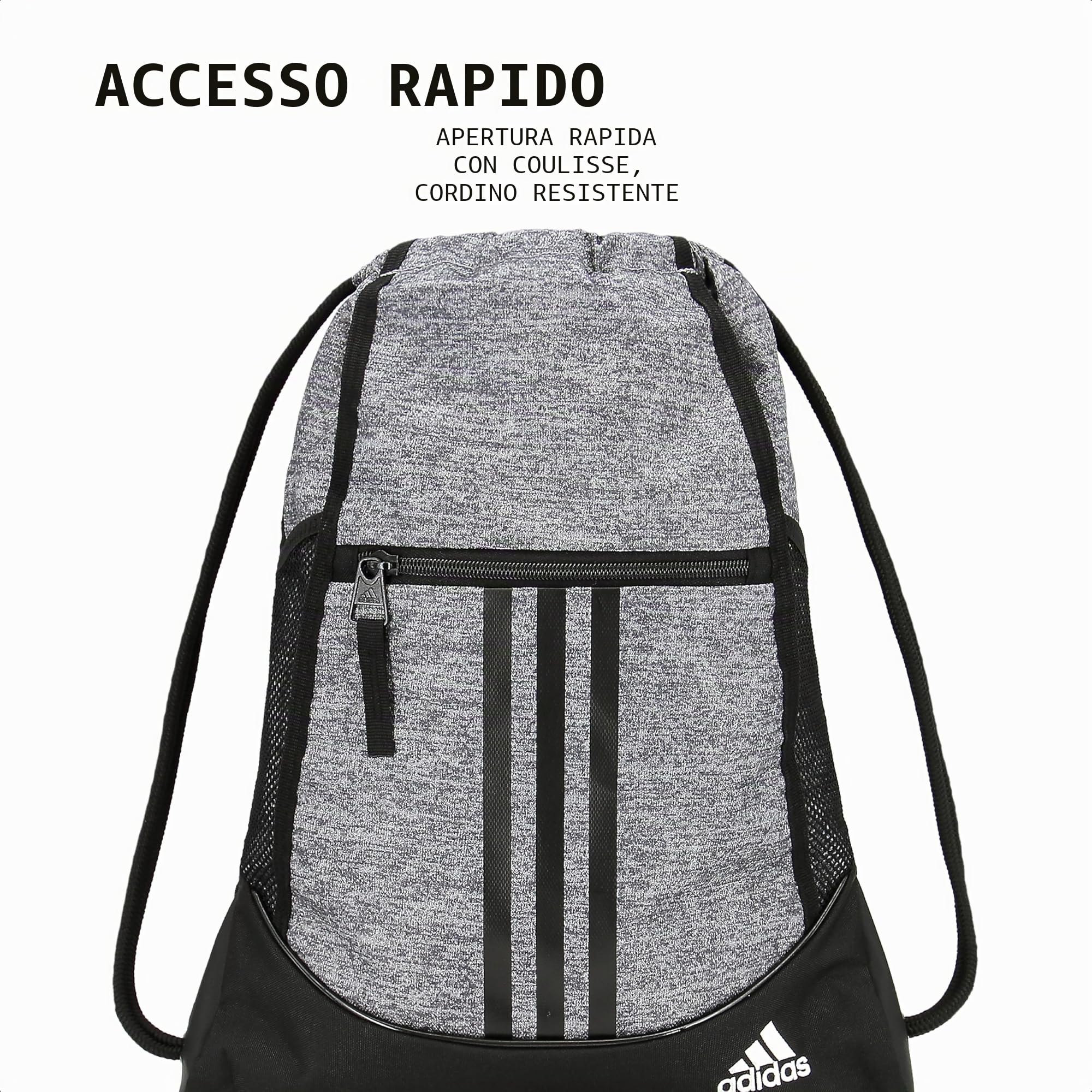 adidas Alliance Sackpack (12l) Lightweight Athletic Small Drawstring Team Sports Workout Bag Borsa a sacco Unisex - Adulto (Pacco da 1)