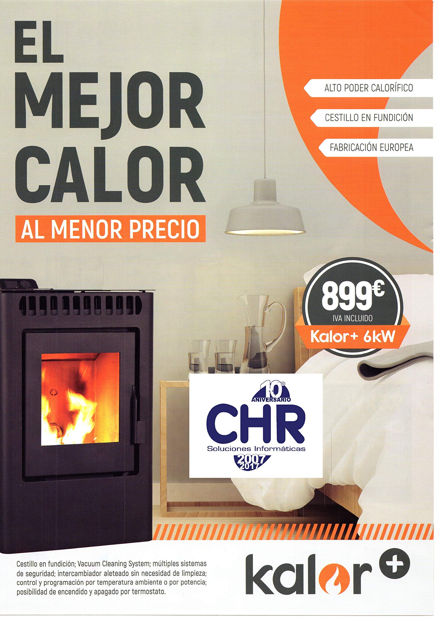 Kalor+ Estufa de Pellets 6 KW