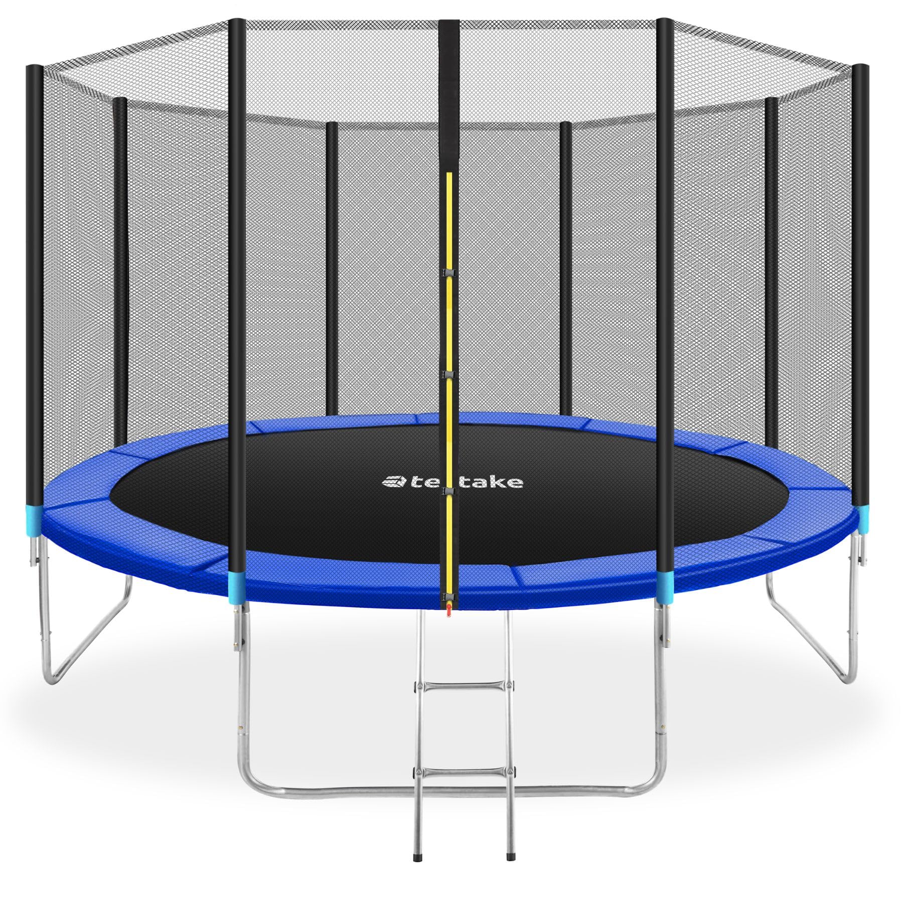 tectake® Trampolino Elastico da Giardino, per Fitness e Gioco, per Bambini e Adulti, con Rete di Sicurezza e Scaletta