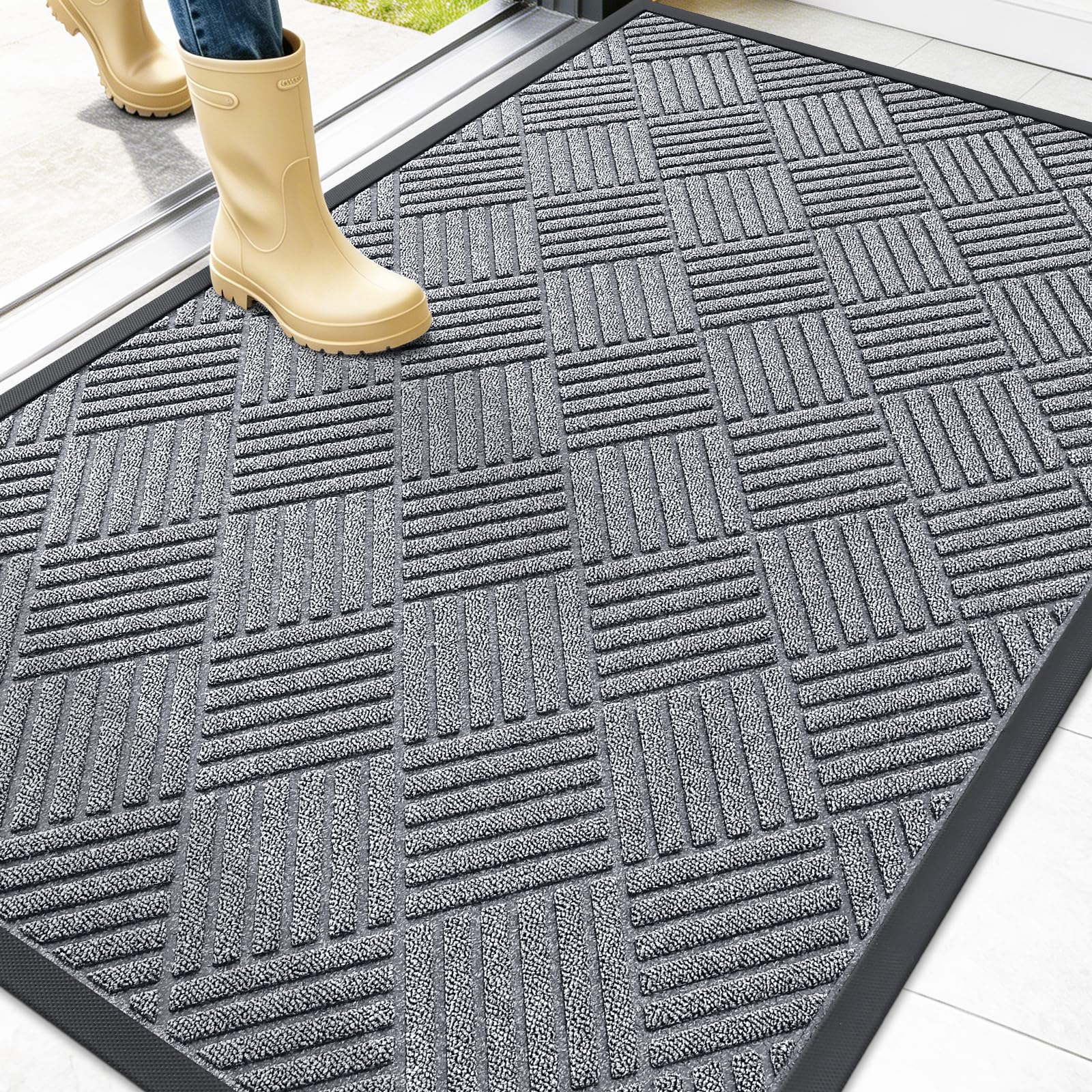 OLANLY Front Door Mat Outside Entrance 47x32, Waterproof Heavy-Duty Doormat