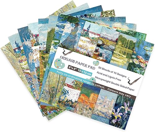 Vista 115 de Juego de 10 paquetes diferentes de papel de origami de 6 pulgadas, cuadrados, de doble cara, colores vivos, creación, fácil de plegar, manualidades