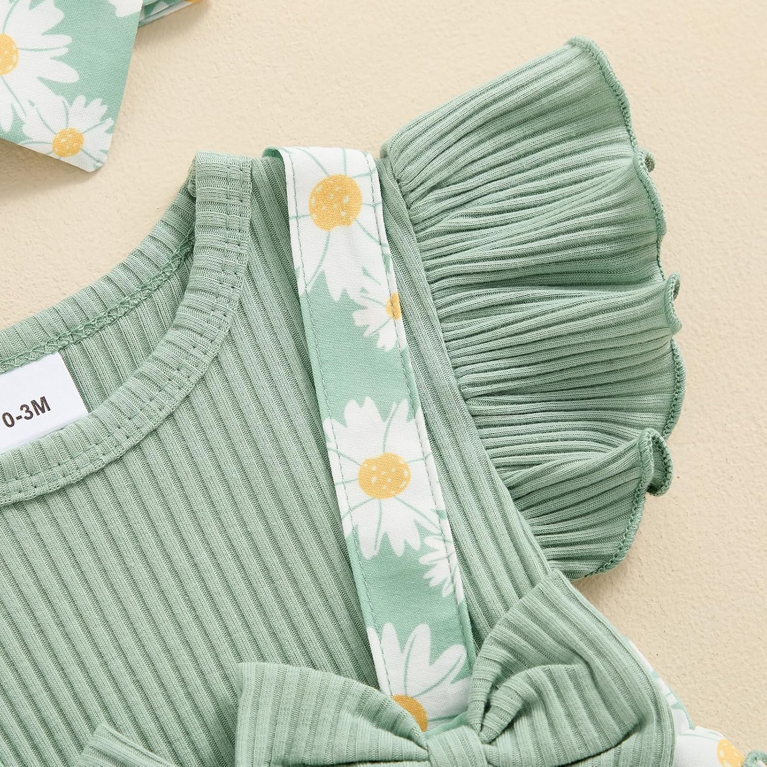 Afunbaby Baby Girl Clothes 3 6 9 12 18 Months Newborn Ruffle Butt Onesie Romper Daisy Overalls Jumpsuit Summer Outfit image 5