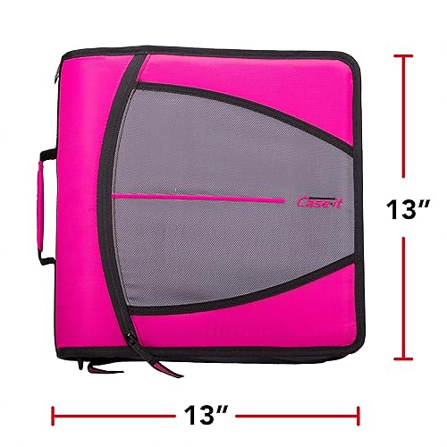 Miniatura 6 de Case-it The Mighty Zip Tab - Carpeta expansible con cremallera, junta tórica de 3, pestañas de 5 colores, múltiples bolsillos, para 600 hojas, con