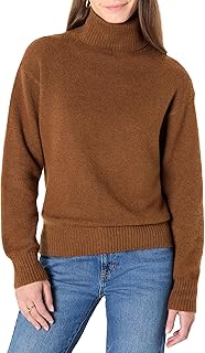 (Demi's Pick) Women's Relaxed-Fit Cotton Blend Turtleneck Pullover Sweater