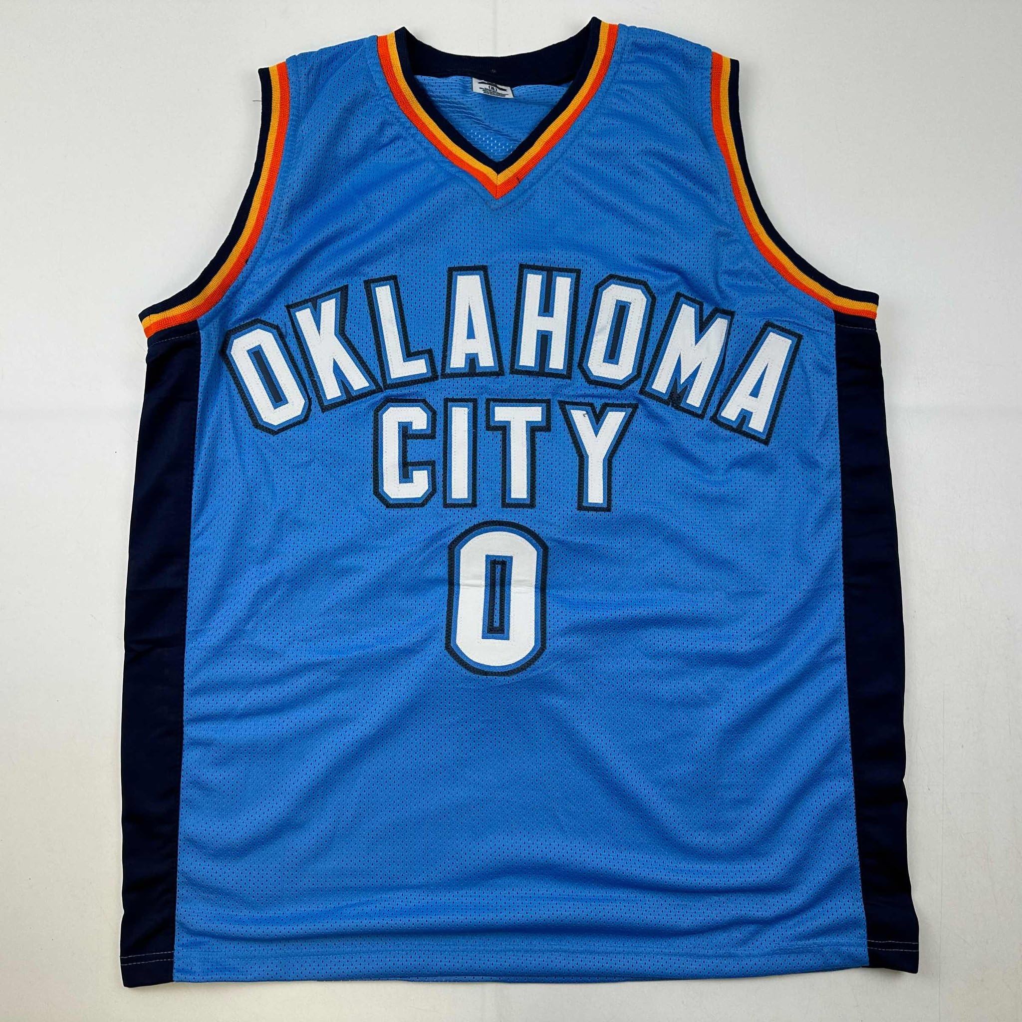 Facsimile Autographed Russell Westbrook Oklahoma City Blue Reprint