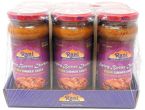 Miniatura 5 de Rani - Tarro de vidrio vegano de pollo con mantequilla picante de 14 onzas (14.11 oz), paquete de 5 + 1 gratis, fácil de usar, vegano, sin colores,