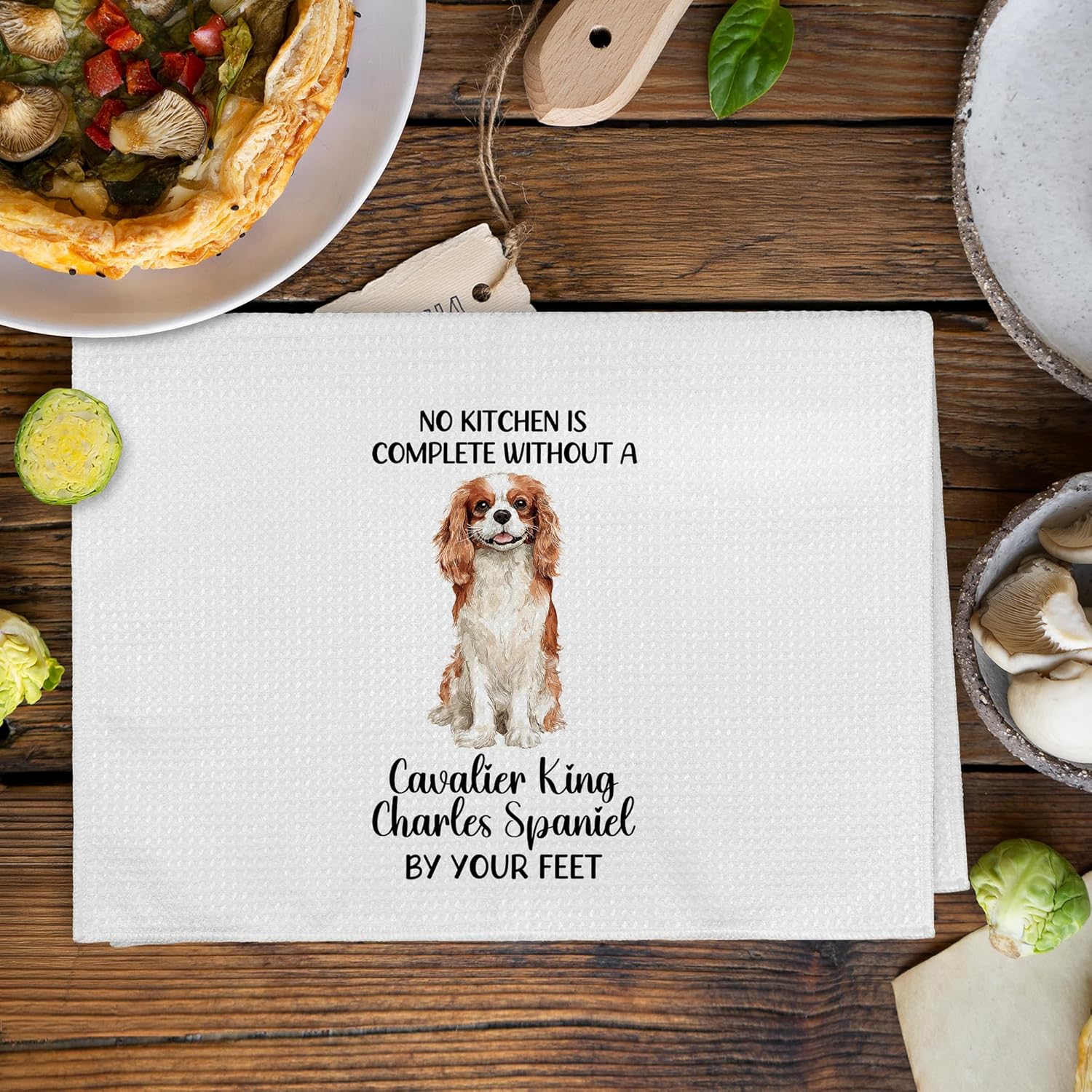 Funny Cavalier King Charles Dog Gifts Kitchen Towels and Dishcloths for Women Men Kids, Cavalier King Charles Spaniel Dog Gifts Decor Dish Hand Tea Towels Sets of 2 for Kitchen, 16x24 Inch - Image 3