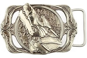 Steampunk German Silver Belt Buckle Wolf