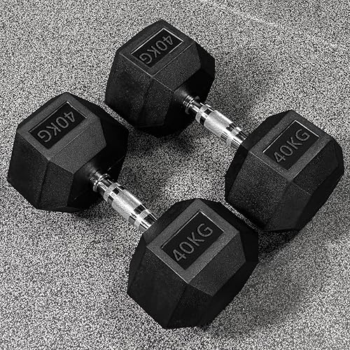 Miniatura 4 de METIS Mancuernas hexagonales de 6 libras a 110 libras par  Pesas de mano para entrenamiento de fuerza  Equipo de ejercicio  Juego de mancuernas  Par