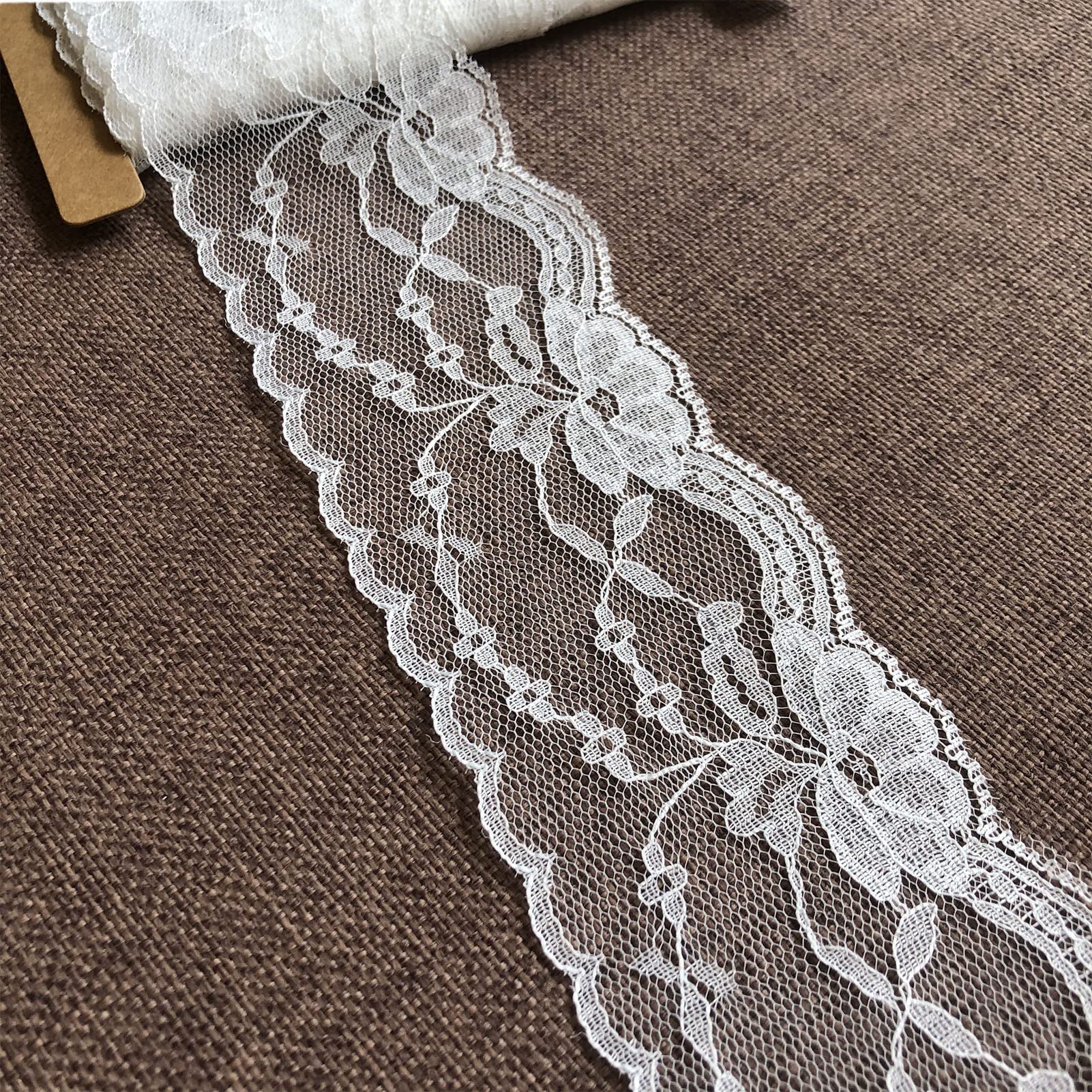 Olive Lace White Lace 2.7 Inches Wide Lace Ribbon Trim Lace Non-Elastic for Bridal Wedding Decorations , Sewing DIY Making and DIY Crafts (720 White)