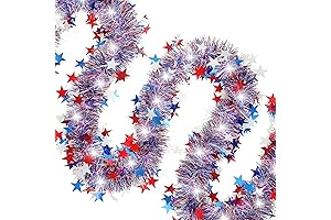 33FT Memorial Day Garland with LED Lights