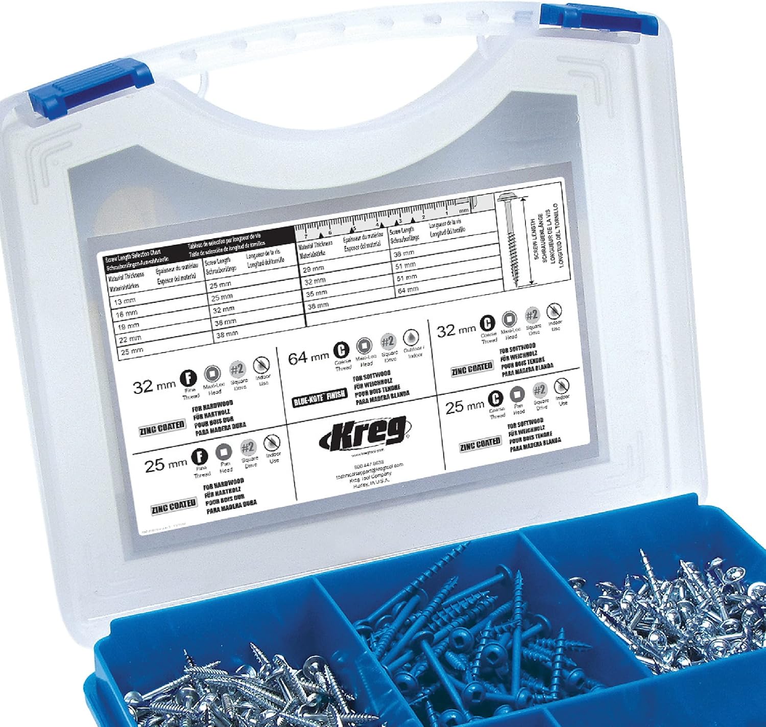 Kreg SK03 Pocket-Hole Screw Kit in 5 Sizes